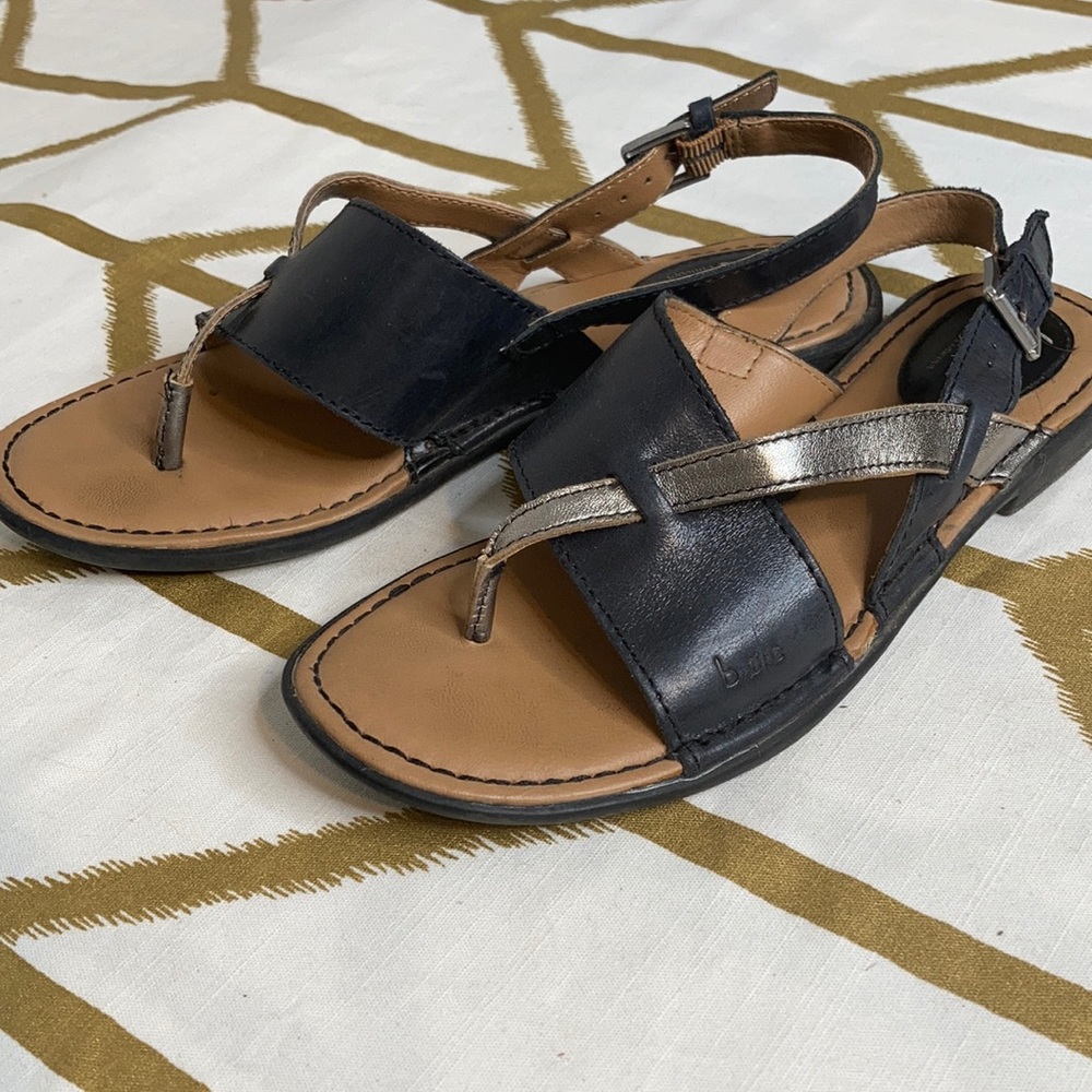 BOC Navy & Gunmetal Sandals Sz 7